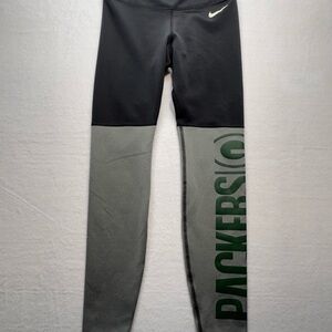 NFL women’s Black and Gray Packers Leggings
